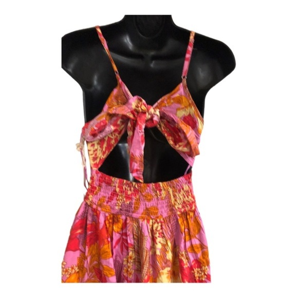 Jessica Simpson pink padded open tie back shaped waist halter maxi dress size XS - Picture 13 of 16